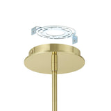 Solstice 22-inch Polished Brass 5CCT LED Convertible Pendant with Opal Ribbed Glass Shade