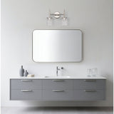 Andrea 15-inch 2-light Polished Nickel Vanity Light with Clear Ribbed Glass Shades