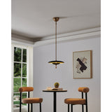 Sinclair 14-inch Champagne Gold and Black Faux Leather 5CCT LED Convertible Pendant