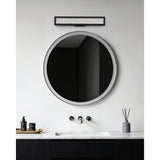Courtney 24-inch Textured Black 5CCT LED Vanity Light with Clear Water Glass