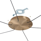 Ayers 43-inch 3-light Champagne Gold with Black and Brown Faux Leather 5CCT LED Chandelier