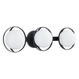 Parker 24-inch 3-light Matte Black Vanity Light with Etched Opal Glass Shades