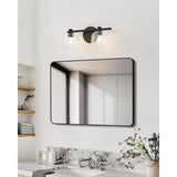 Valentina 15-inch 2-light Matte Black Vanity Light with Clear Glass Shades