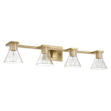 Gilford 33-inch 4-light Champagne Gold Vanity Light with Clear Glass Shades
