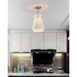 Bryony 12-inch 1-light Brushed Gold Convertible Pendant with White Synthetic Silk Shade