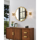 Valentin 13-inch 2-light Champagne Gold Vanity Light with Clear Pressed Glass Shades