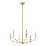 Leah 30-inch 6-light Brushed Gold and White Onyx Chandelier