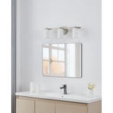Bedminster 24-inch 3-light Brushed Nickel Vanity Light with Etched Opal Ribbed Glass Shades