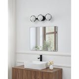 Parker 24-inch 3-light Matte Black Vanity Light with Etched Opal Glass Shades
