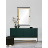 Gray Wall Mirror Gold Leaf, Black By Renwil