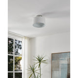 Leilani 11-inch 1-light Brushed Nickel Semi-Flush Mount with Matte White Metal Shade