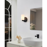 Bedminster 5-inch 1-light Matte Black Vanity Light with Etched Opal Ribbed Glass Shade