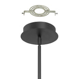 Ristretto 42-inch 18-light Matte Black LED Chandelier with Clear Ribbed and White Acrylic Shades