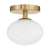 Julep 6-inch 1-light Brushed Gold Semi-Flush Mount with Opal Glass Shade