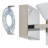 Blake 5-inch 2-light Polished Nickel and Champagne Gold 5CCT LED Vanity Light with Clear and Clear Ribbed Glass