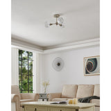 Helena 20-inch 3-light Polished Nickel Semi-Flush Mount with Clear Acrylic Shades