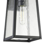Salford 13-inch 1-light Matte Black Exterior Wall Sconce with Clear Antique Glass