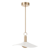Novella 18-inch Polished Gold LED Convertible Pendant with White Glazed Ceramic Shade