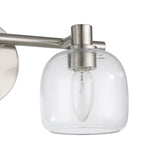 Valentina 15-inch 2-light Brushed Nickel Vanity Light with Clear Glass Shades