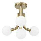 Stockholm 16-inch 4-light Champagne Gold Convertible Pendant with Opal Glass Shades