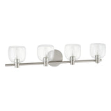 Valentina 30-inch 4-light Brushed Nickel Vanity Light with Clear Glass Shades