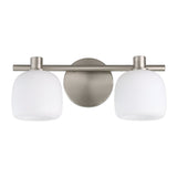 Valentina 15-inch 2-light Brushed Nickel Vanity Light with Etched Opal Glass Shades