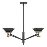 Tremolo 36-inch 4-light Textured Black and Champagne Gold Chandelier