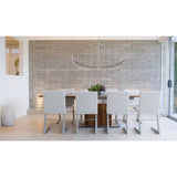 Sussex 47-inch 4-light Polished Nickel and Black Faux Leather Linear Chandelier