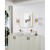 Valentin 13-inch 2-light Champagne Gold Vanity Light with Clear Pressed Glass Shades