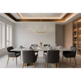 Montclair 46-inch 6-light Brushed Gold and Natural Alabaster Linear Chandelier