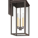 Hillside 25-inch 3-light Dark Bronze Exterior Wall Sconce with Clear Glass