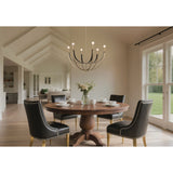 Sussex 29-inch 6-light Champagne Gold and Black Faux Leather Chandelier