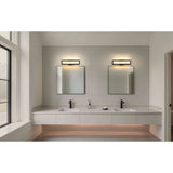 Courtney 18-inch Textured Black 5CCT LED Vanity Light with Clear Water Glass