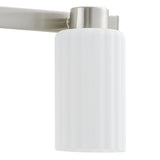 Bedminster 30-inch 4-light Brushed Nickel Vanity Light with Etched Opal Ribbed Glass Shades