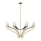 Sussex 36-inch 8-light Champagne Gold and Black Faux Leather Chandelier
