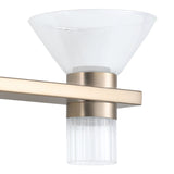 Blake 35-inch 8-light Champagne Gold and Polished Nickel 5CCT LED Vanity Light with Clear and Clear Ribbed Glass