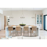 Agate 15-inch 3-light Polished Nickel Pendant Light with Clear Holophane Glass Shade