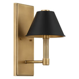 Mcgill 13-inch 1-light Natural Brass Wall Sconce with Matte Black and Gold Metal Shade
