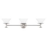 Tremolo 33-inch 3-light Brushed Nickel and Polished Nickel Vanity Light with Etched Opal Glass