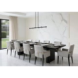 Ristretto 50-inch 12-light Matte Black LED Linear Chandelier with Clear Ribbed and White Acrylic Shades