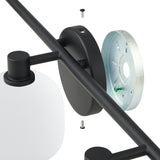 Valentina 24-inch 3-light Matte Black Vanity Light with Etched Opal Glass Shades