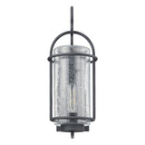 Taplow 18-inch 1-light Weathered Zinc Exterior Wall Sconce with Clear Seeded Glass Shade