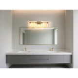 Gilford 33-inch 4-light Champagne Gold Vanity Light with Clear Glass Shades
