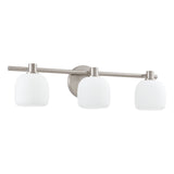 Valentina 24-inch 3-light Brushed Nickel Vanity Light with Etched Opal Glass Shades