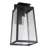 Salford 19-inch 1-light Matte Black Exterior Wall Sconce with Clear Antique Glass