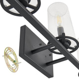 Jared 24-inch 3-light Matte Black Vanity Light with Clear Glass Shades