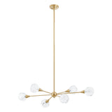 Helena 42-inch 6-light Brushed Gold Chandelier with Clear Acrylic Shades