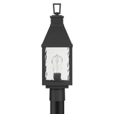 Glencrest 20-inch 1-light Textured Black Exterior Post Light with Clear Water Glass
