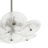 Avril 18-inch 4-light Forged Bronze Convertible Pendant with Clear Starburst Glass Shade