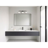 Julep 24-inch 3-light Matte Black Vanity Light with Opal Glass Shades